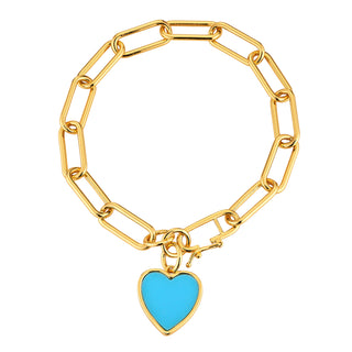 Heart Charm Link Bracelet - TQ