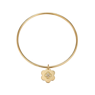 Gold Bangle with Amelie Charm