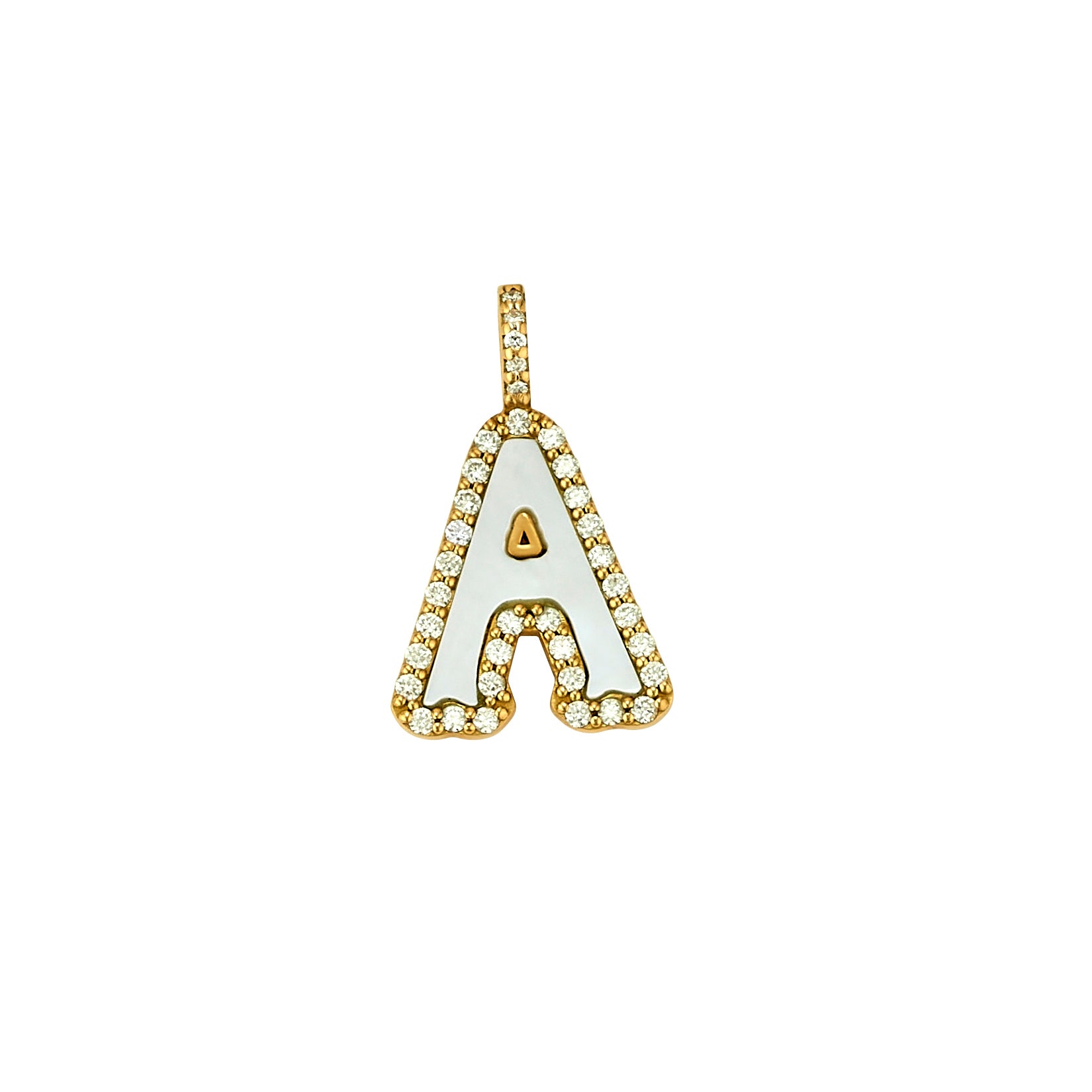 5pcs Cubic Zirconia Pave Worthy Word Charms Gold Plated Letter