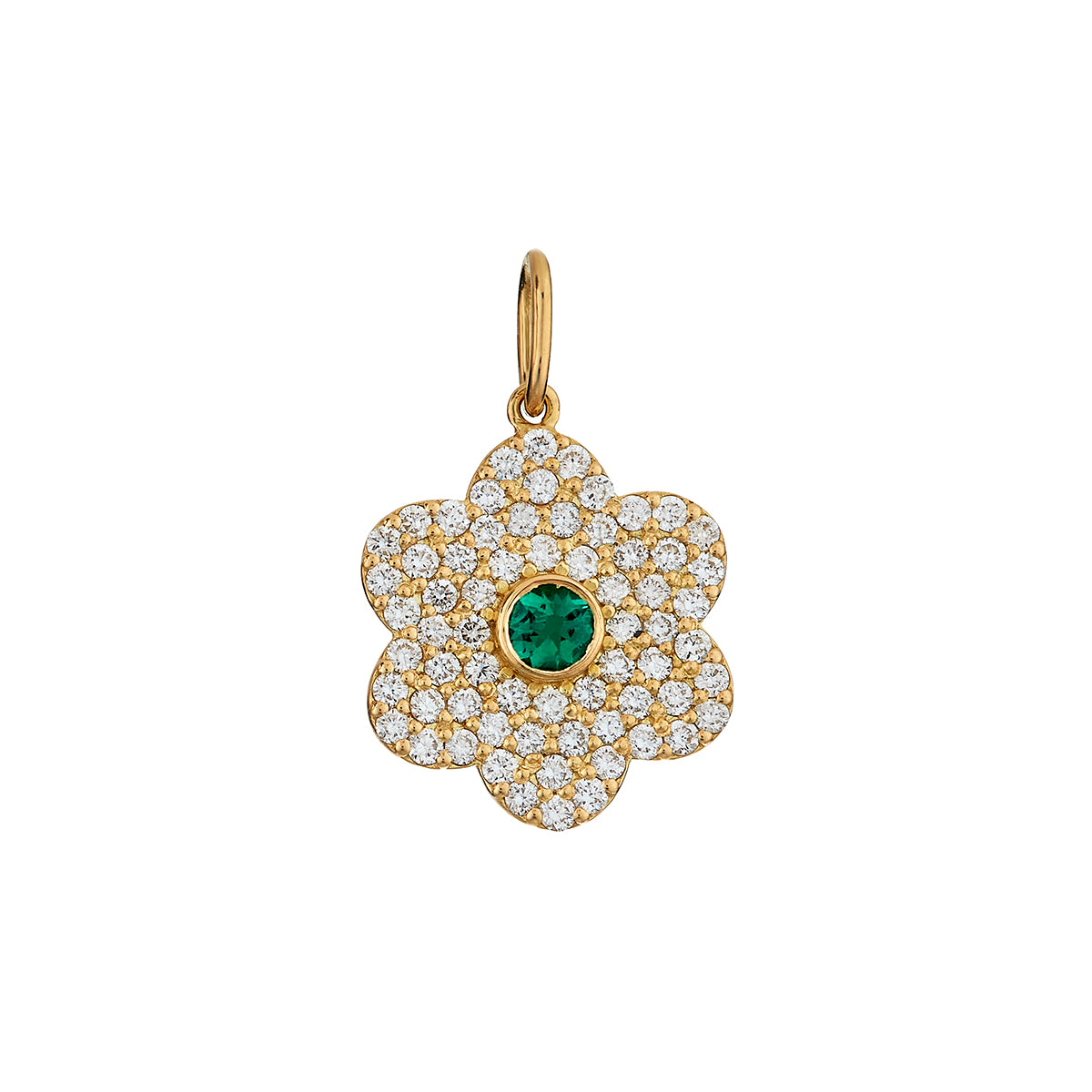 Diamond Petal Charm - Emerald