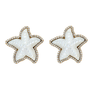 Diamond Starfish Studs - MOP