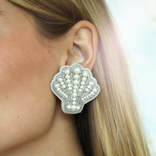 Beaded Clam Stud