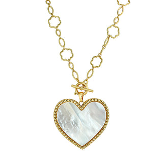 Beaded Heart Pendant + Cece Toggle Chain
