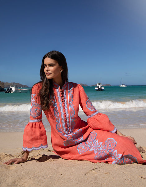 ASHA by Ashley McCormick Cerise Bleu Celine Kaftan – Asha By ADM