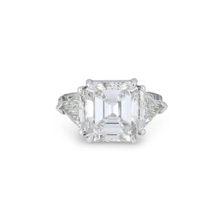 Diamond Asscher with Trillions Ring