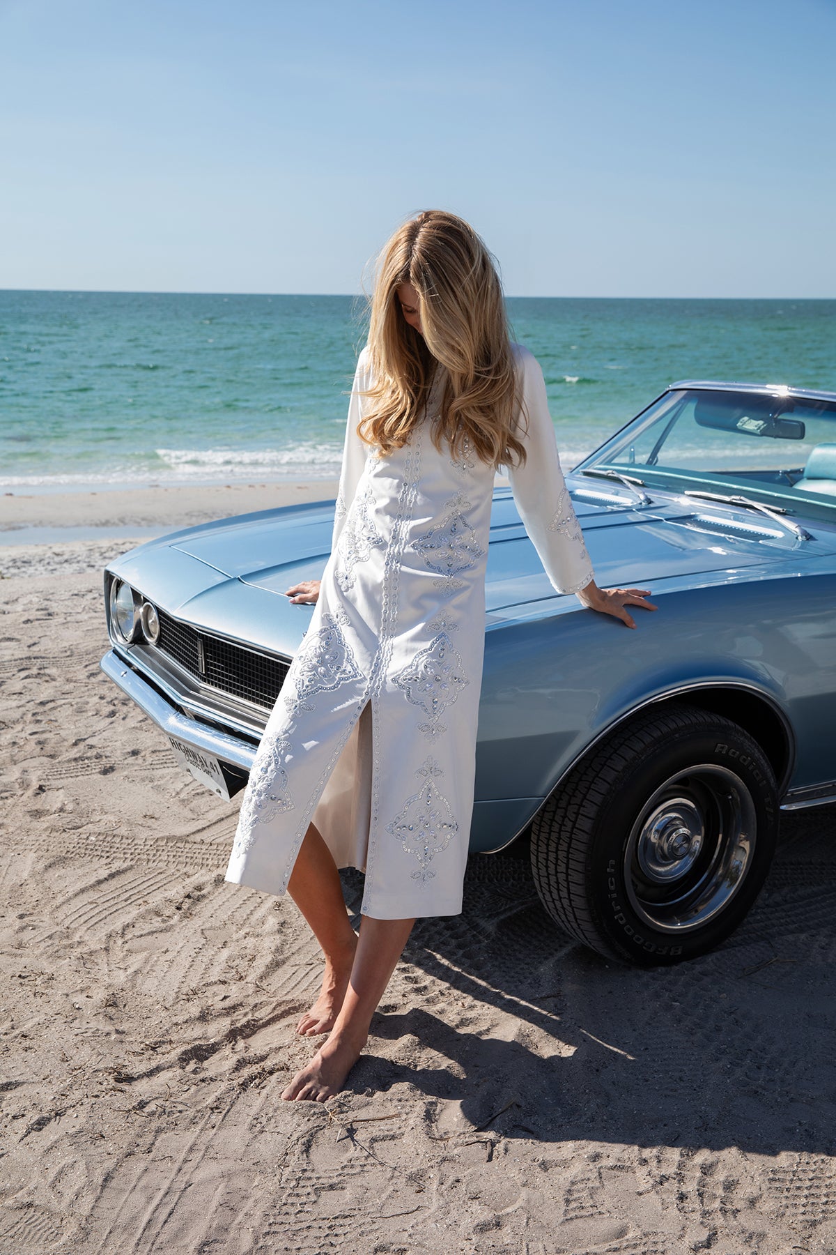 ASHA by Ashley McCormick Ivory Beaded Clara Kaftan XXS ASHA by Ashley McCormick Ivory Beaded Clara Kaftan XXS