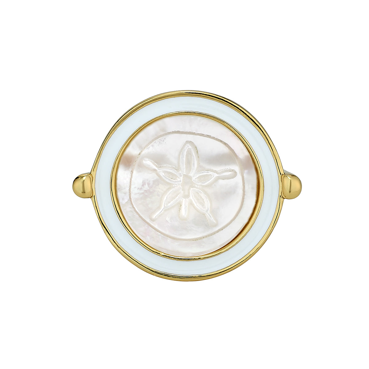 Icon Enamel Sleek Ring - Ivory