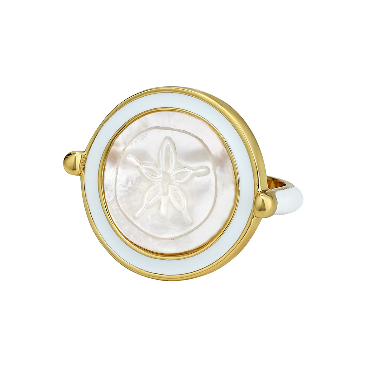 Icon Enamel Sleek Ring - Ivory