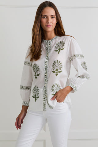 Evergreen Medallion Blouse