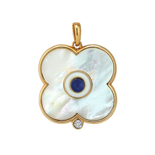 Mother of Pearl Evil Eye Charm LG - MOP/Lapis