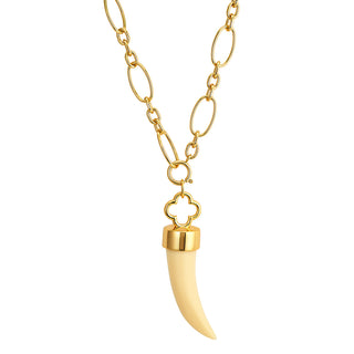 Ivory Tusk + Chunky Oval Link Chain