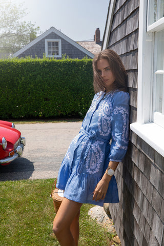 Hydrangea Imogen Tiered Mini Dress