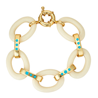 Ivory Link Bracelet - Turquoise