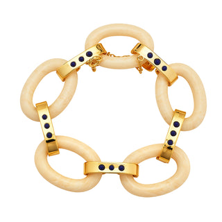 Ivory Link Bracelet - Lapis