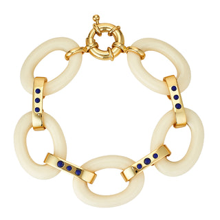 Ivory Link Bracelet - Lapis