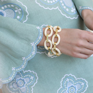 Ivory Link Bracelet - Turquoise