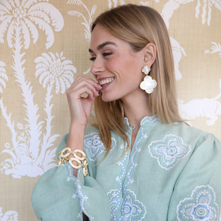 Ivory Link Bracelet - Turquoise