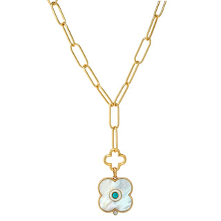 Evil Eye Charm LG + Clover Lariat