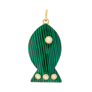 Madaket Fish Pendant - Malachite