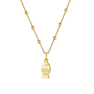 Mini Sea Foam Fish Charm Necklace