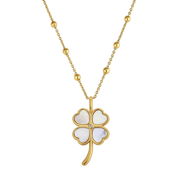 ASHA by Ashley McCormick Mini Lucky Clover Charm + Florence Chain