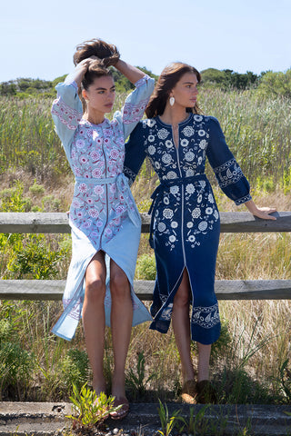 Navy Blythe Belted Dress