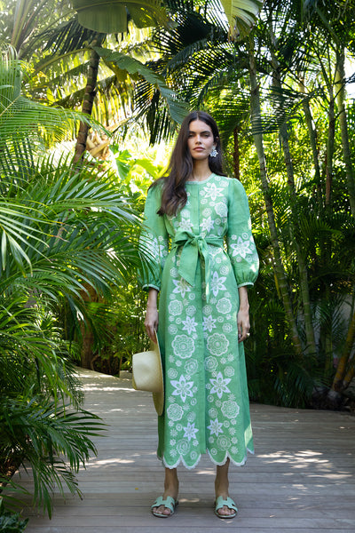 ワンピース amour embroidered dress PalomaBurntSiennaClaiborne3_gr