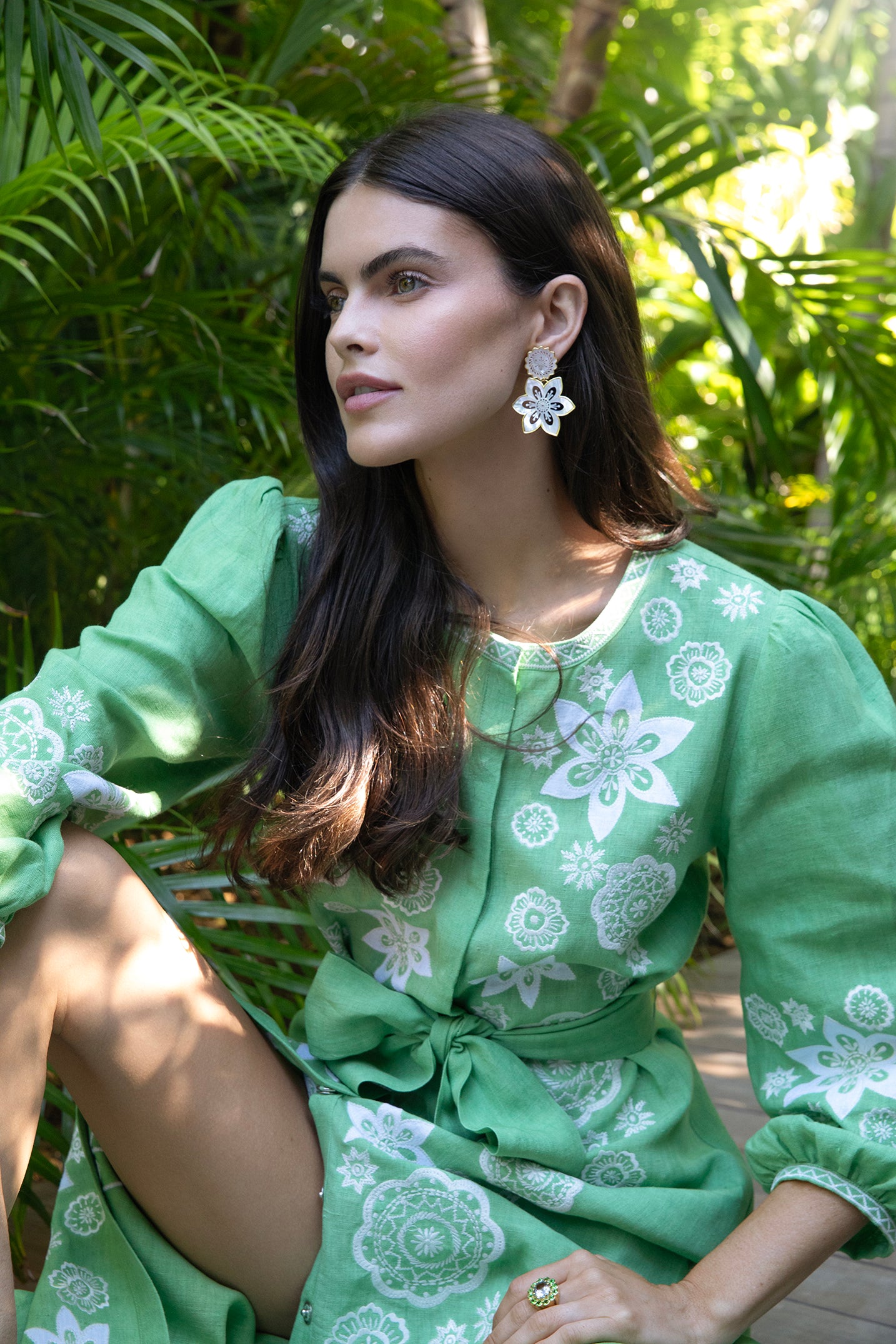 ASHA by Ashley McCormick Palm Green Paloma Dress L ASHA by Ashley McCormick Palm Green Paloma Dress L