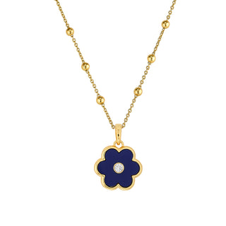 Lapis Petal Charm + Florence Chain
