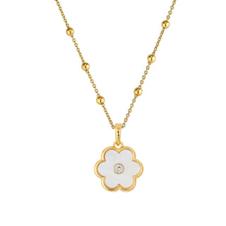 MOP Petal Charm + Florence Chain