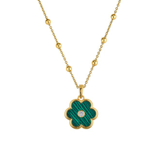 Malachite Petal Charm + Florence Chain