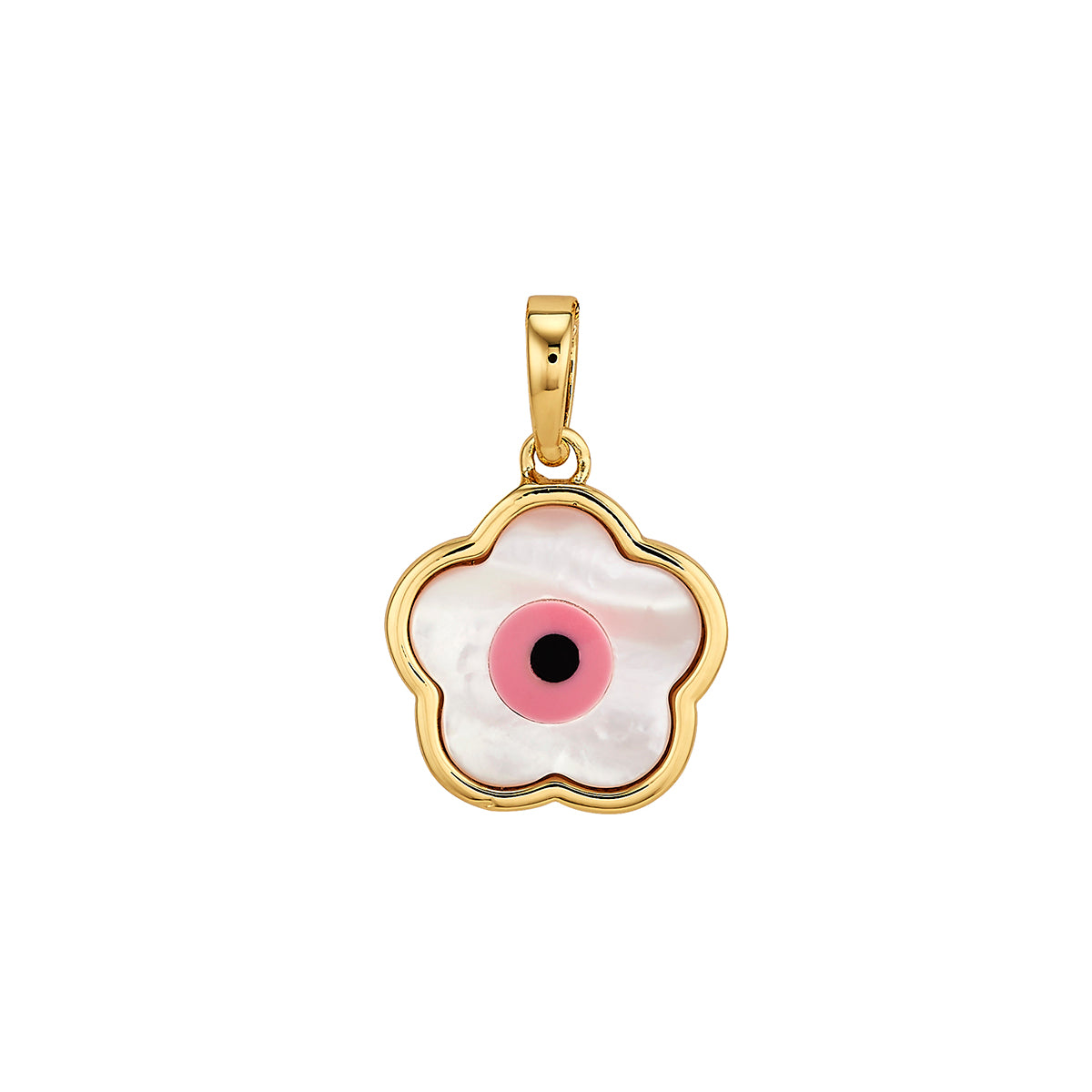 Pink Flower Evil Eye Charm