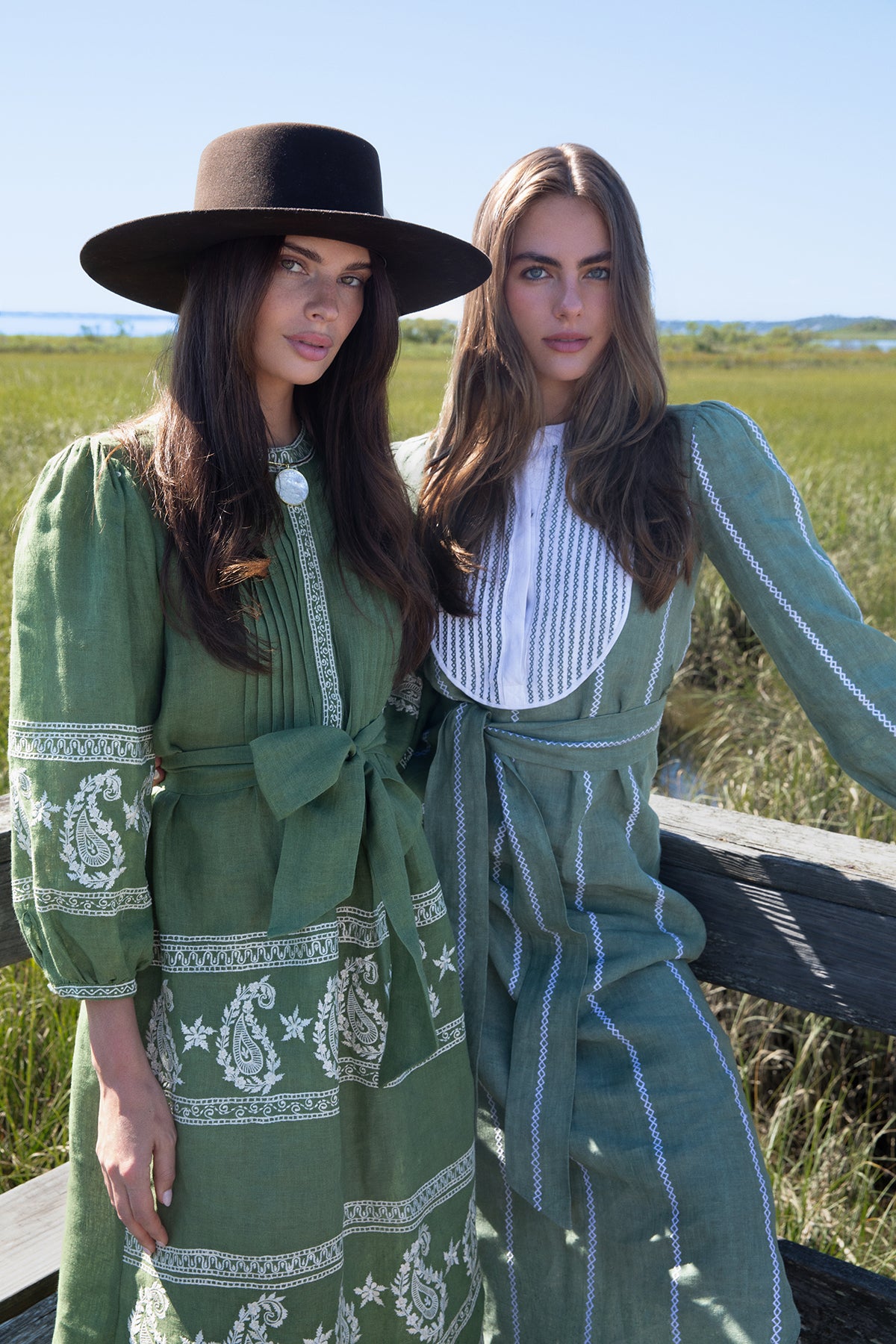 greer embroidered dress Alluring Boho Lace A-Line Wedding Dress with Blouson Sleeves and Plunging V-Neckline