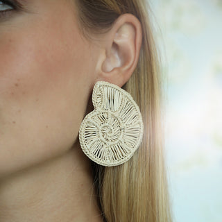 Rattan Nautilus Earring
