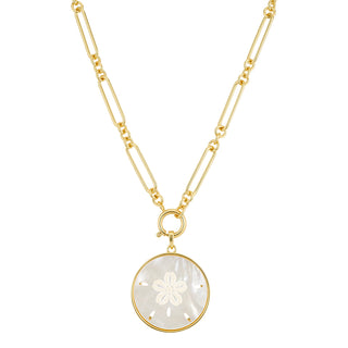 Sand Dollar Charm + Mixed Link Chain LG