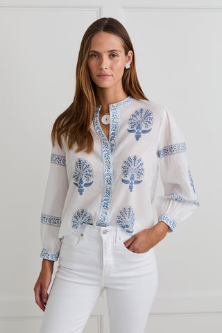 Sapphire Medallion Blouse