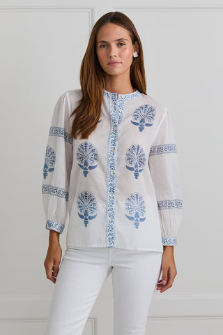 Sapphire Medallion Blouse