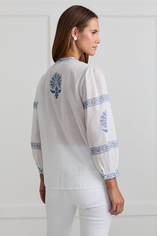 Sapphire Medallion Blouse
