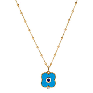 TQ Evil Eye Charm SM + Florence Chain 18"