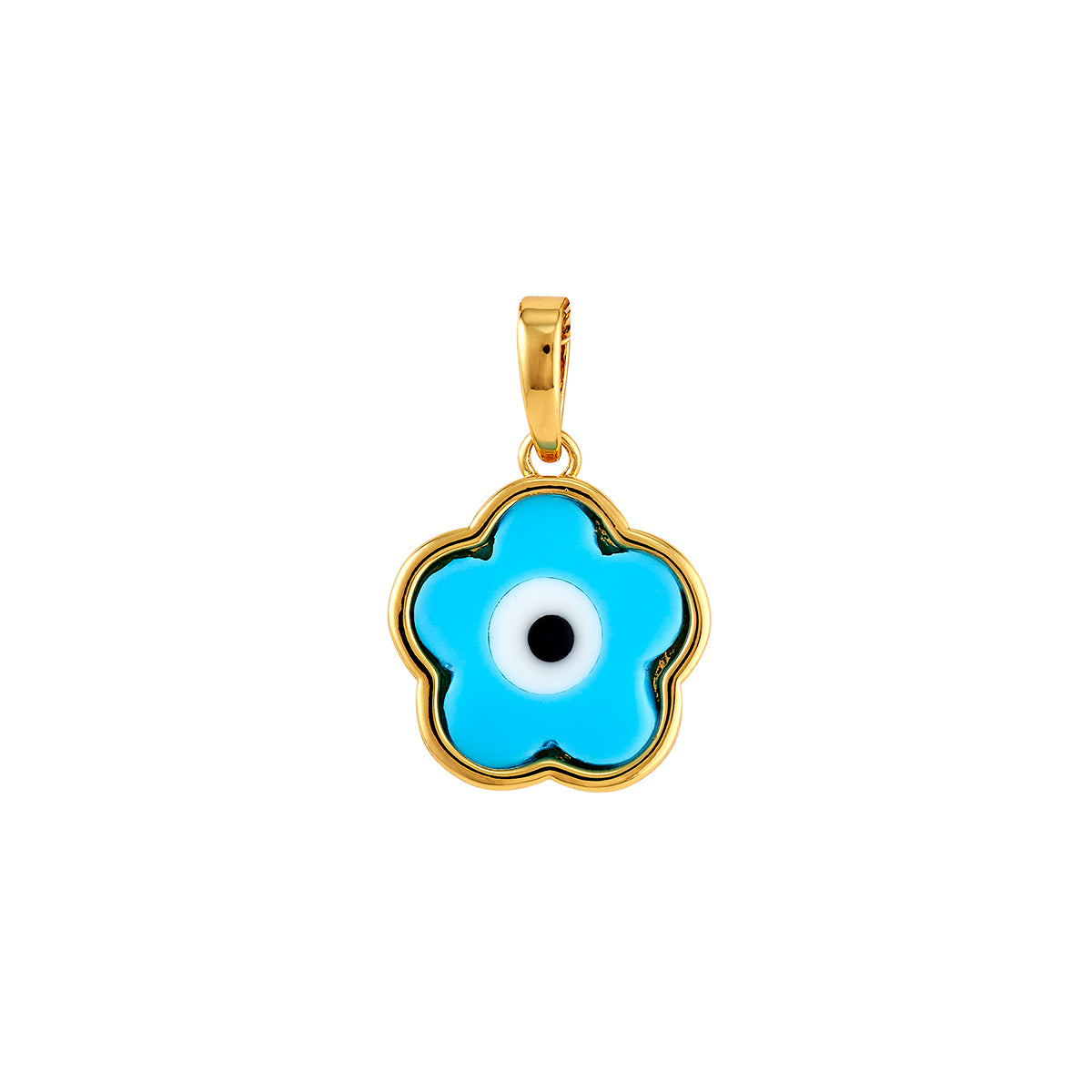 Turquoise Flower Evil Eye Charm