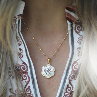 Tamarin Flower Charm + Florence Chain 18"