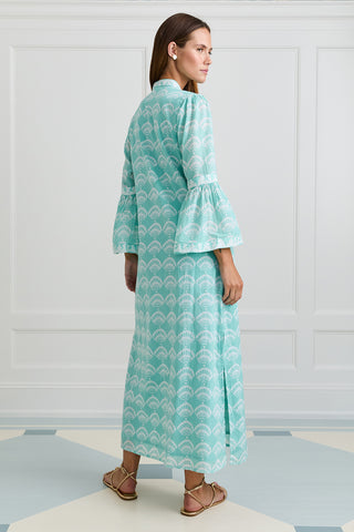 Turquoise Cockleshells Kaftan