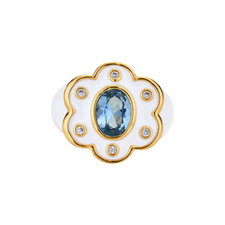 Willow Ring - IV/Blue CZ