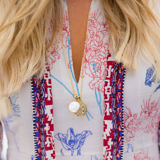 Oxford Charm + Beaded Chain 30"
