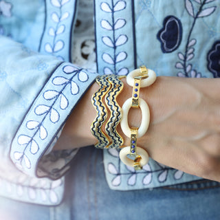 Ivory Link Bracelet - Lapis