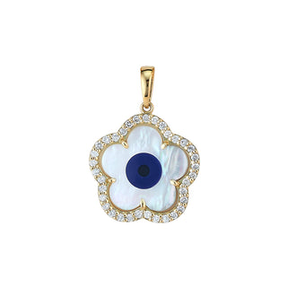 Diamond Navy Flower Evil Eye Charm