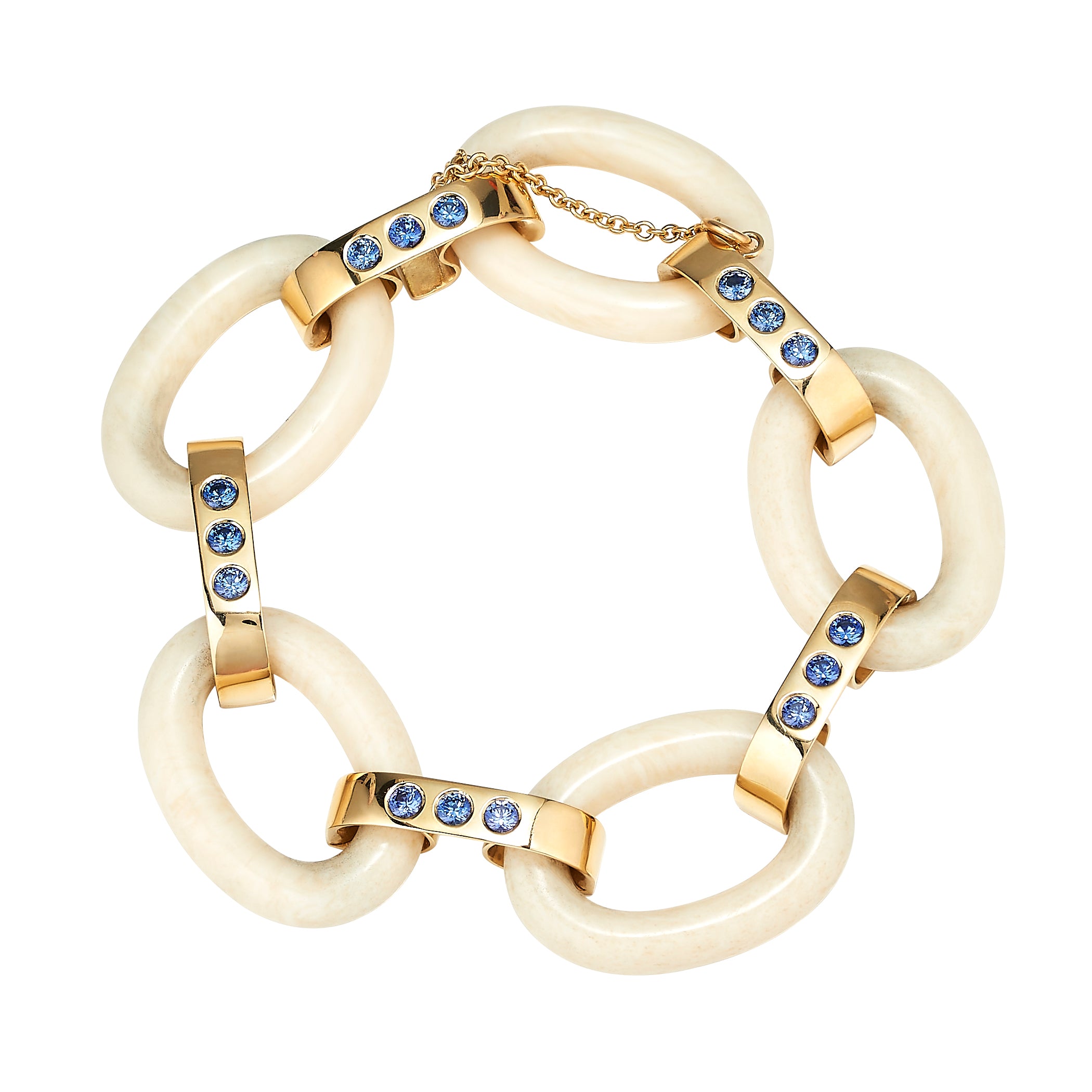 Ivory Link Bracelet with Sapphires