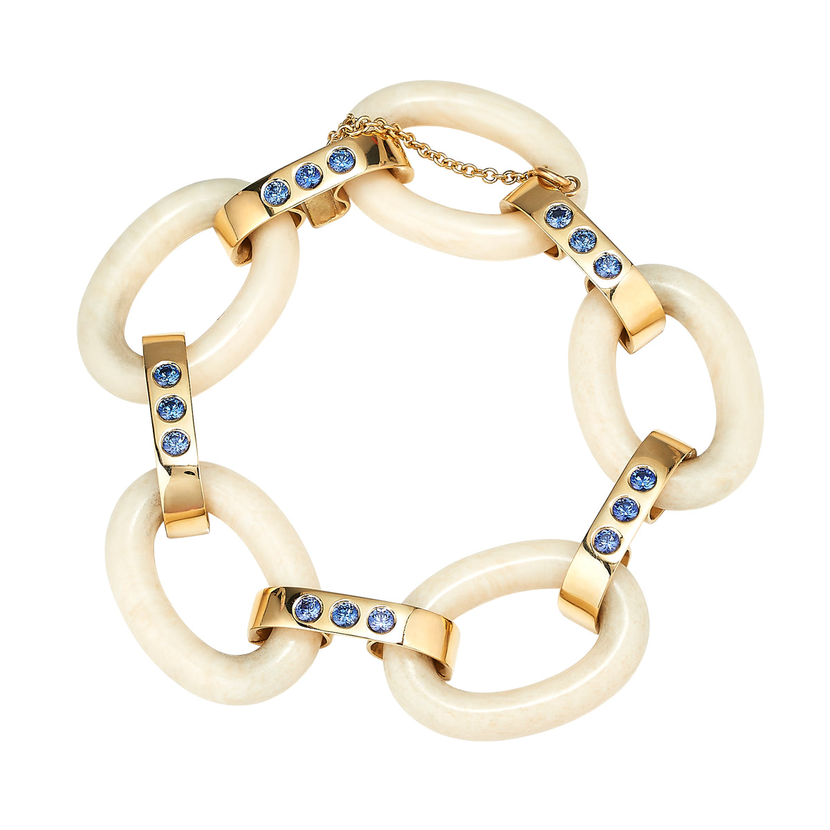 Ivory Link Bracelet with Sapphires