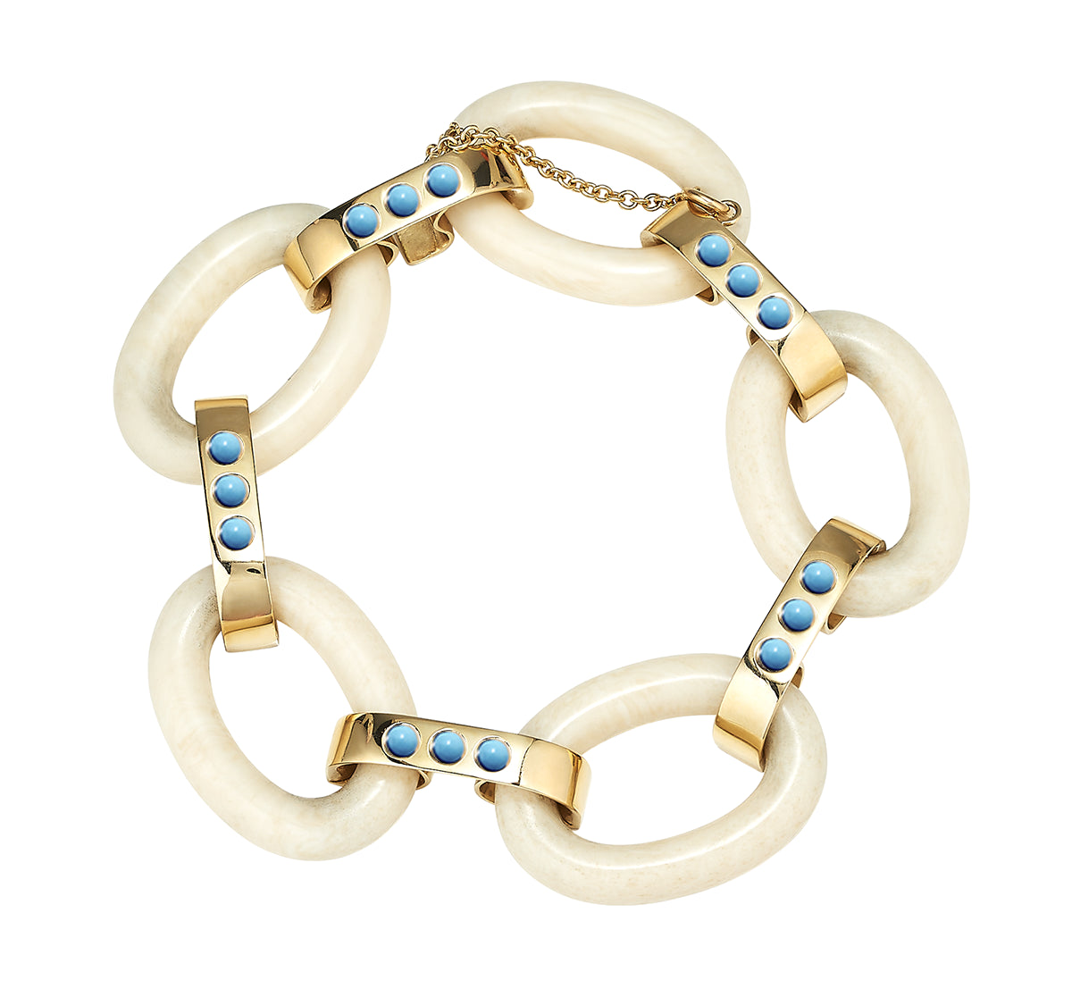 Ivory Link Bracelet with Turquoise