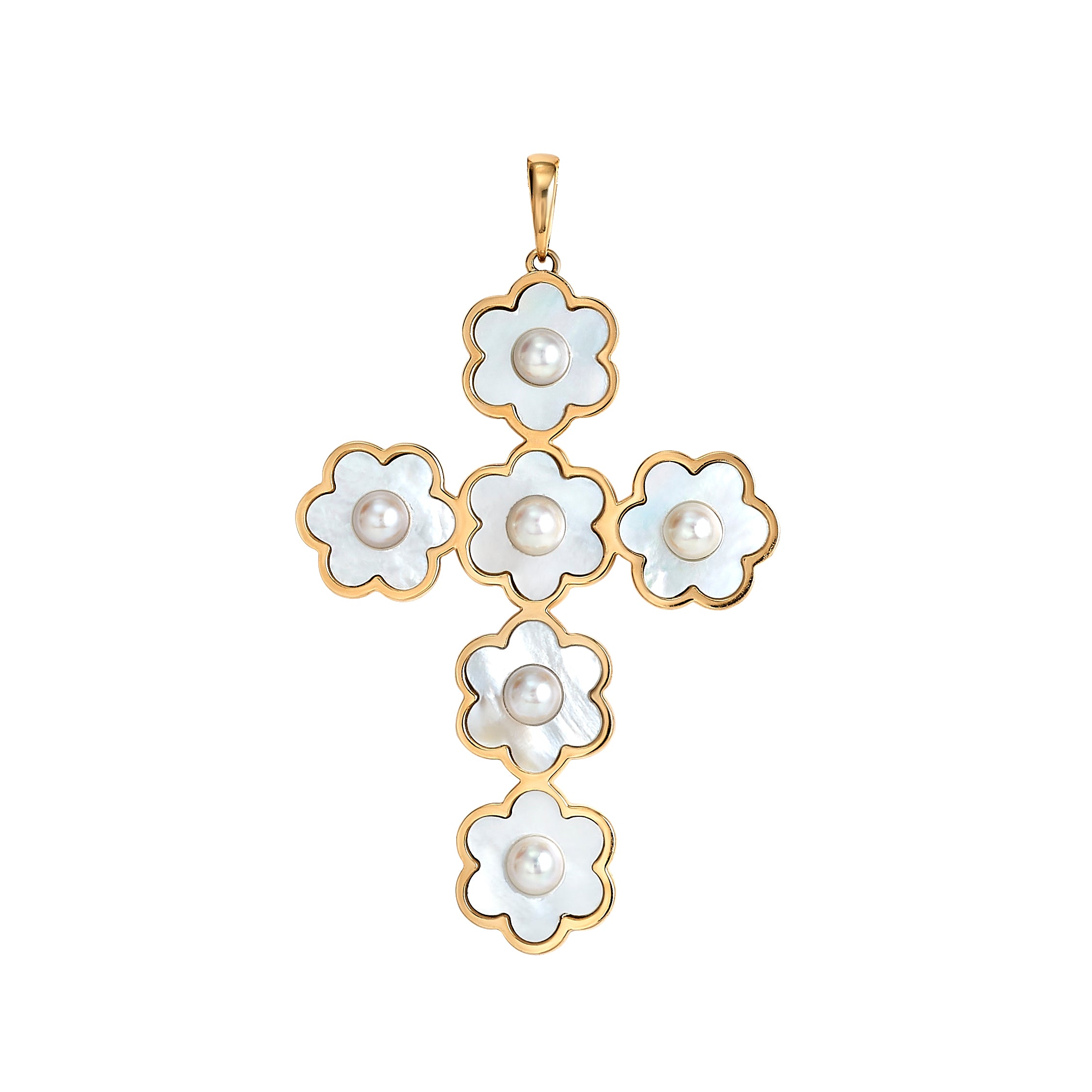 Pearl Flower Cross